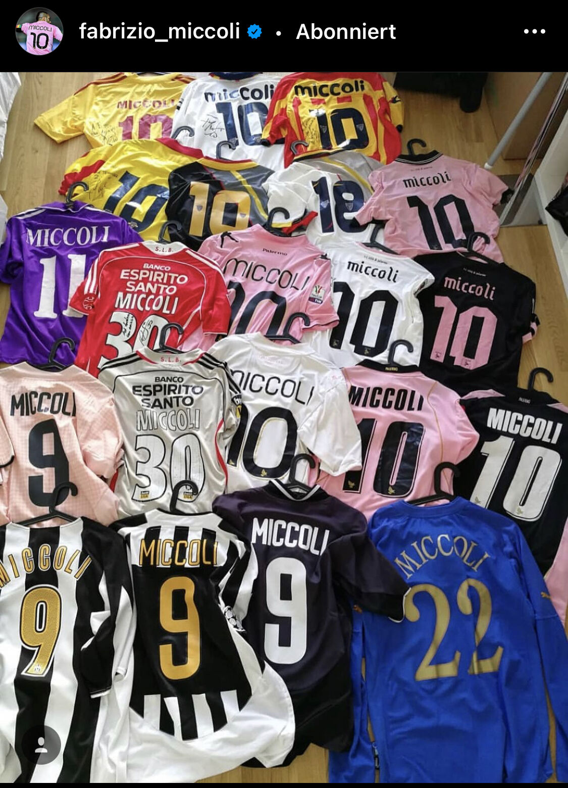 Eigene Aufnahme. Lecce, Palermo, Benfica, Juventus · Nummern 9, 10, 11